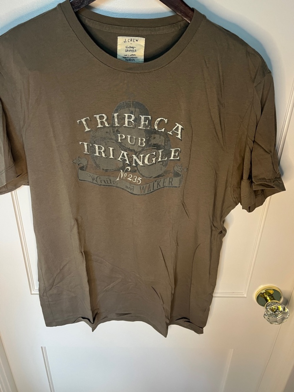 J. Crew brown Tribeca Pub Triangle Short Sleeve Graphic Tee